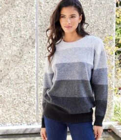 Multi Stripe Crewneck Sweater