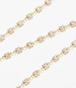 Square Crystal Chain Necklace