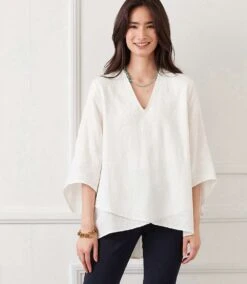 Bracelet Sleeve Embroidered Asymmetric Top