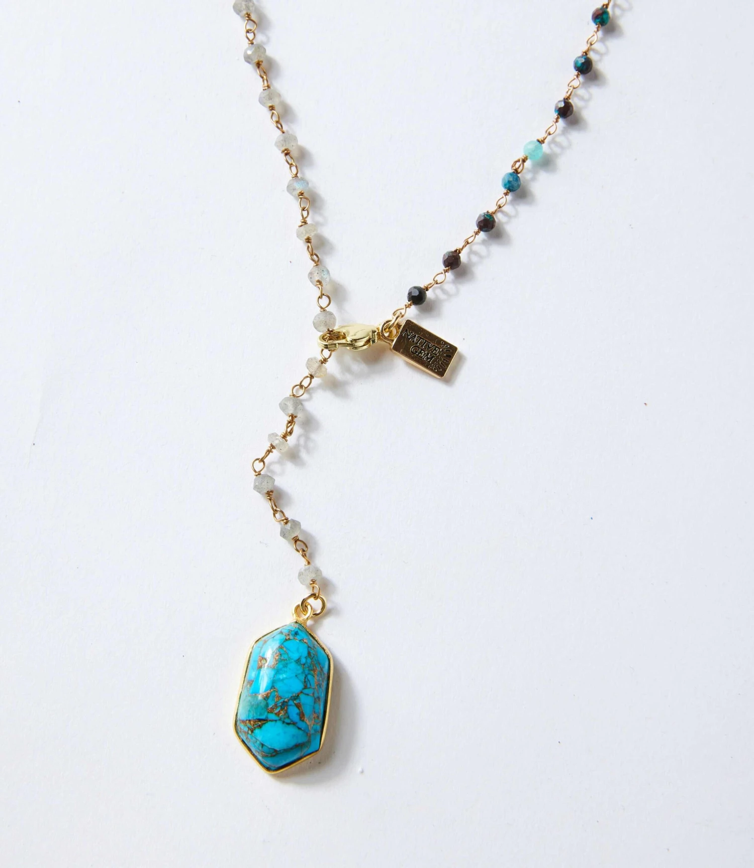 Beaded Turquoise Pendant Necklace 2 Beaded Turquoise Pendant Necklace - Image 2