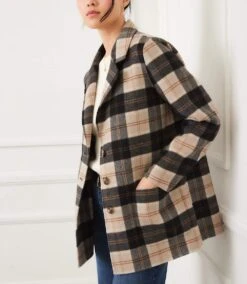 Oversized Brushed Plaid Blazer -Karen Kane Store 112AE291 924A 48C4 A3C8 4B88ED219D1B