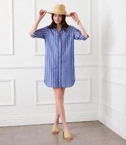 Roll Tab Stripe Shirtdress -Karen Kane Store 1236B681 A1E7 4BC3 BC87 84FE781383FD
