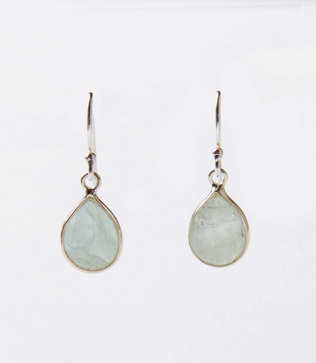 Faceted Aquamarine Teardrop Earrings 6 Faceted Aquamarine Teardrop Earrings - Image 6