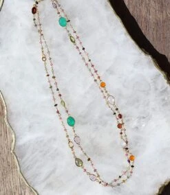 Multi Color Beaded Gemstone Necklace -Karen Kane Store 1866F754 DF02 42A8 B5F1 196A18F04416