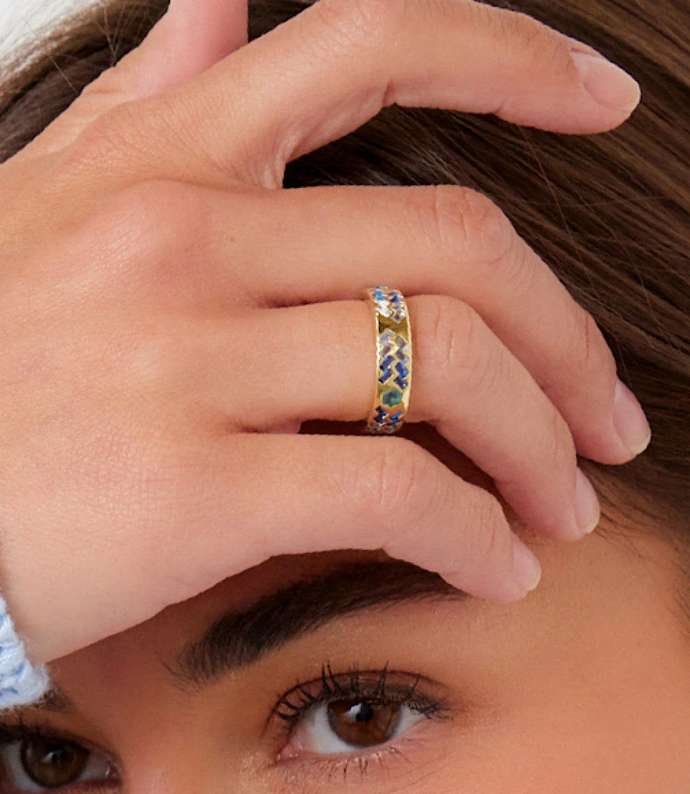 Crystal Inlay Ring 6 Crystal Inlay Ring - Image 6