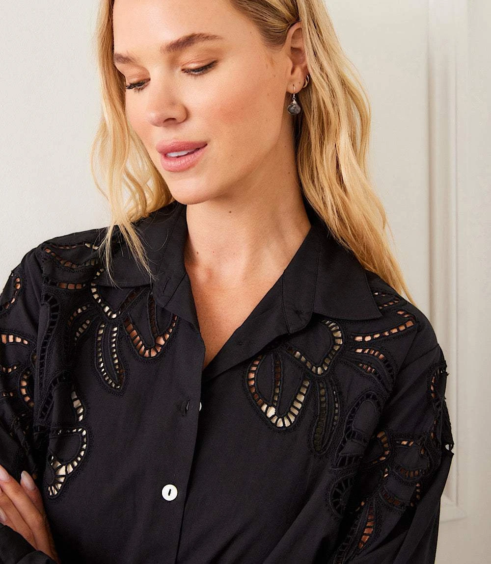 Long Sleeve Cutout Embroidery Shirt 3 Long Sleeve Cutout Embroidery Shirt - Image 3