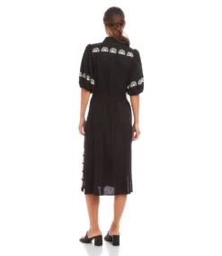 Puff Sleeve Embroidered Shirtdress -Karen Kane Store 1L00406 BLK karenkane 2025 Spring 00 3