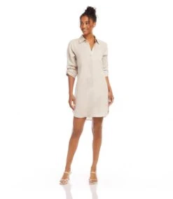 Roll Tab Linen Shirtdress 13 Roll Tab Linen Shirtdress -Karen Kane Store 1L01560 OAT karenkane 2025 Spring 00 1