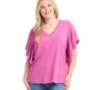 Plus Size Flutter Sleeve Top