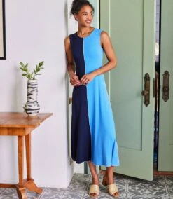 Sleeveless Colorblock Midi Dress