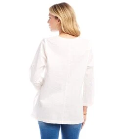 Cutout Embroidered Flower Detail Tunic -Karen Kane Store 1L13700 OWH karenkane 2025 Spring 00 5