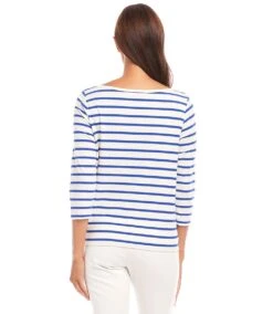 Stripe Boatneck Tie-Front Top 10 Stripe Boatneck Tie-Front Top -Karen Kane Store 1L20400 WHB karenkane 2025 Spring 00 3