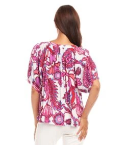 Short Sleeve Peasant Top 10 Short Sleeve Peasant Top -Karen Kane Store 1L20700 PRT karenkane 2025 Spring 00 4