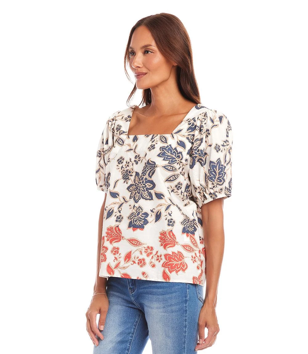 Puff Sleeve Square Neck Top 3 Puff Sleeve Square Neck Top - Image 3
