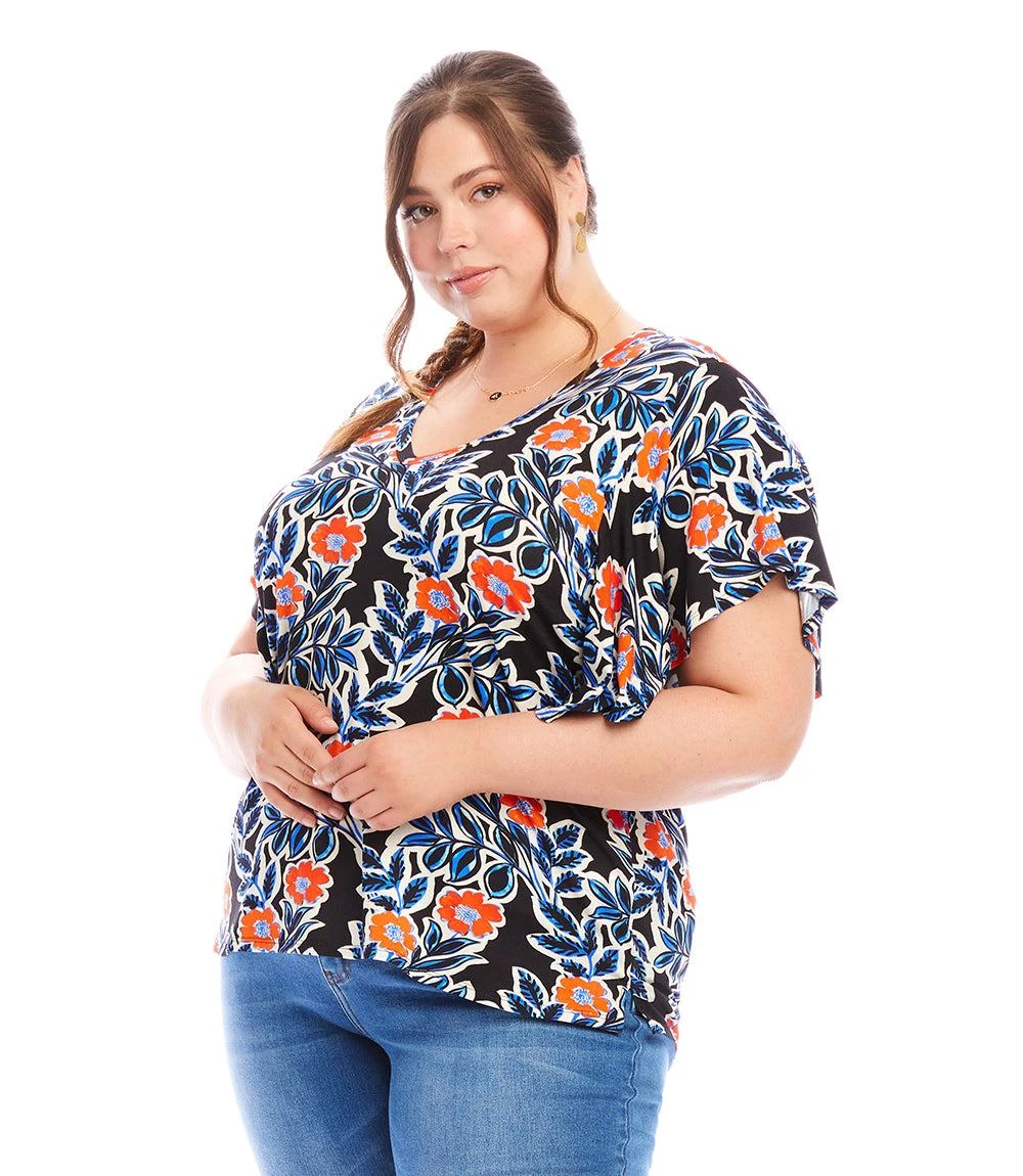 Plus Size Flutter Sleeve V-Neck Top 2 Plus Size Flutter Sleeve V-Neck Top - Image 2