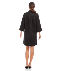 Cuffed Sleeve Linen Dress -Karen Kane Store 1L22605 BLK karenkane 2025 Spring 00 3