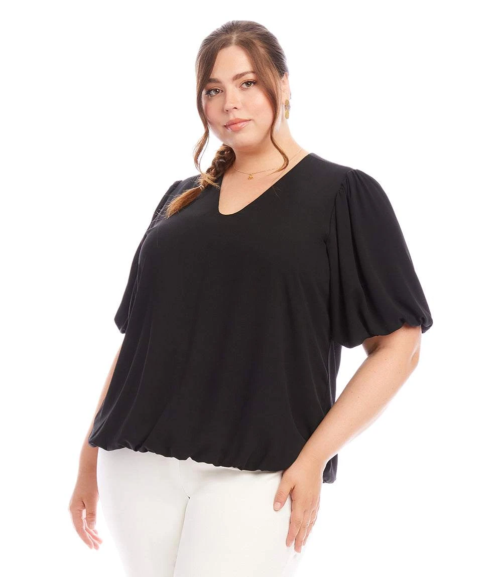 Plus Size Puff Sleeve Top 2 Plus Size Puff Sleeve Top - Image 2