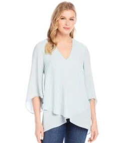 Petite Size Bracelet Sleeve Asymmetric Top