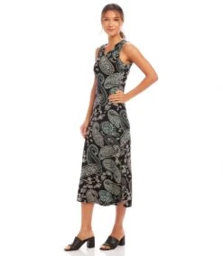 Petite Size Sleeveless Midi Dress -Karen Kane Store 1L26100 PAI karenkane 2025 Spring 00 2
