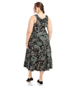 Plus Size Sleeveless Tiered Midi Dress 6 Plus Size Sleeveless Tiered Midi Dress -Karen Kane Store 1L26101W PAI karenkane 2025 Spring 00 3