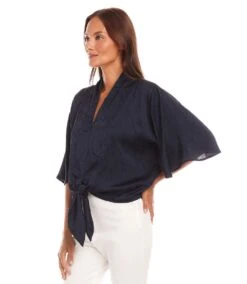 Flare Sleeve Tie Front Top 7 Flare Sleeve Tie Front Top -Karen Kane Store 1L26600 NAV karenkane 2025 Spring 00 2