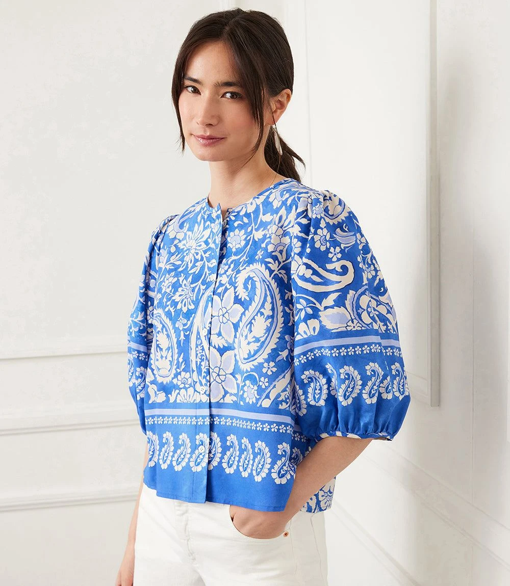 Puff Sleeve Button-Front Shirt 5 Puff Sleeve Button-Front Shirt - Image 5