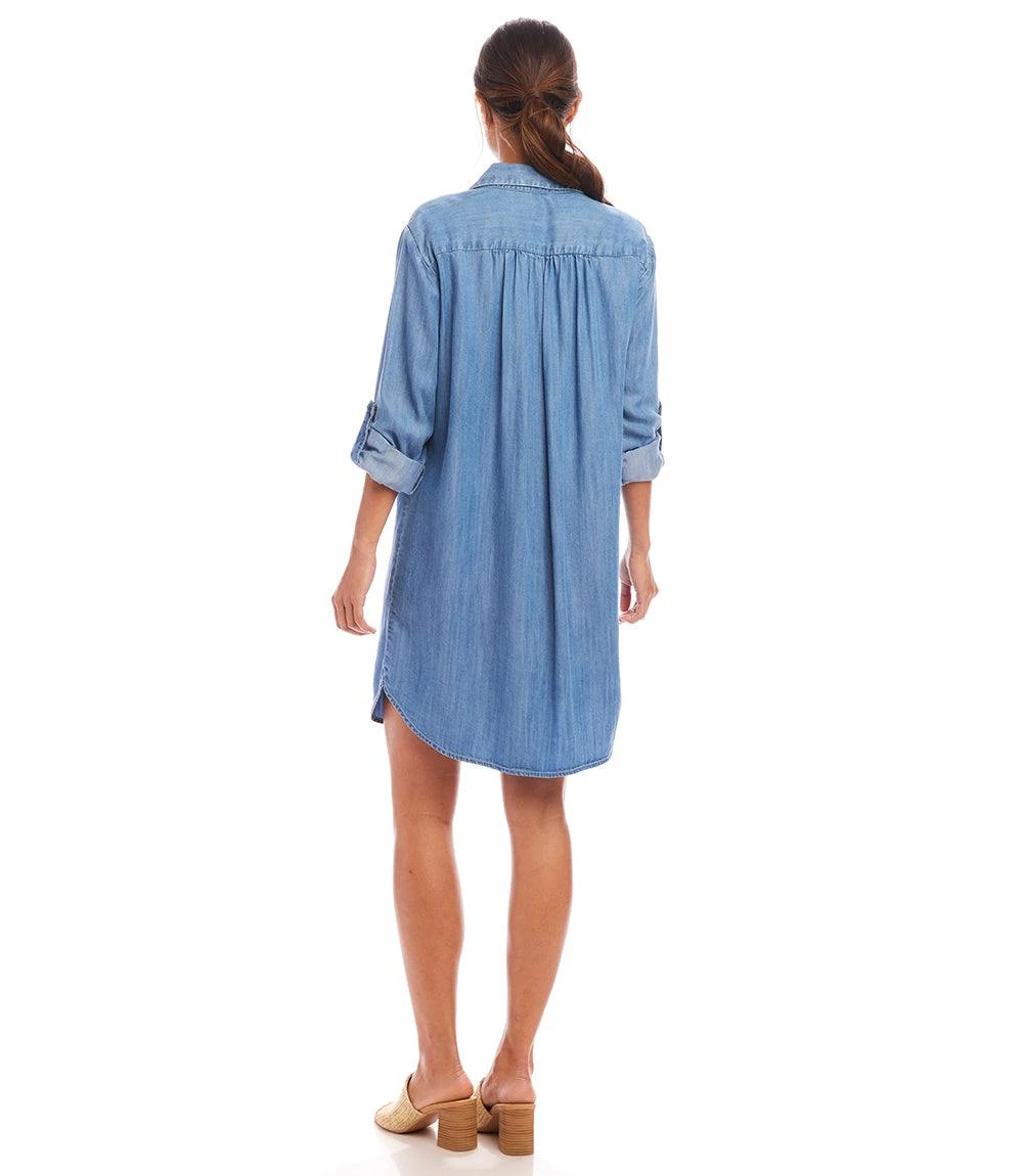Roll Tab Chambray Shirtdress 5 Roll Tab Chambray Shirtdress - Image 5