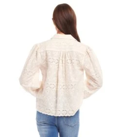 Long Sleeve Embroidered Blouse -Karen Kane Store 1L70232 CRE karenkane 2025 Spring 00 3