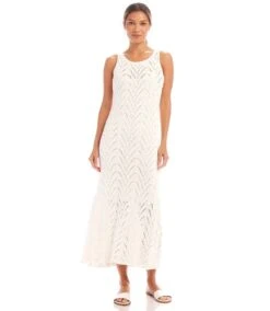 Sleeveless Crochet Midi Dress -Karen Kane Store 1L70246 OWH karenkane 2025 Spring 00 1