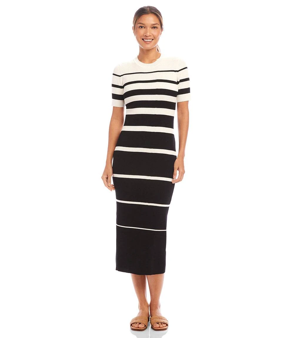 Stripe Ribbed Sweater Midi Dress 3 Stripe Ribbed Sweater Midi Dress - Image 3