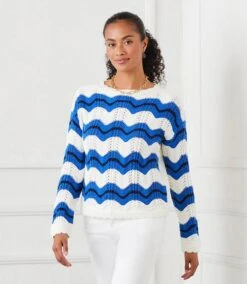Pointelle Zigzag Sweater -Karen Kane Store 1L89924 MUL karenkane 2025 Spring 00