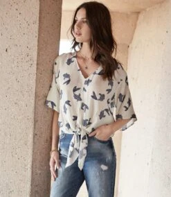 Tie-Front Top 11 Tie-Front Top -Karen Kane Store 1L92527 print 001 9a5d119b 1b09 432f 9cd2 2f45f525be07