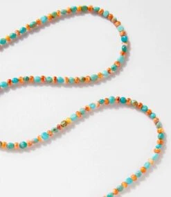 Turquoise And Spiny Oyster Beaded Necklace