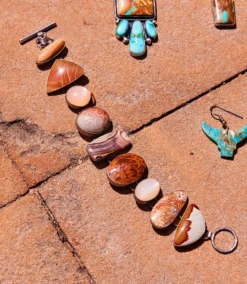 Mosaic Natural Stone Link Bracelet