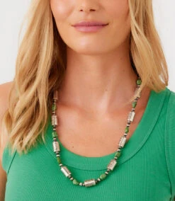 Green Turquoise Sterling Silver Necklace