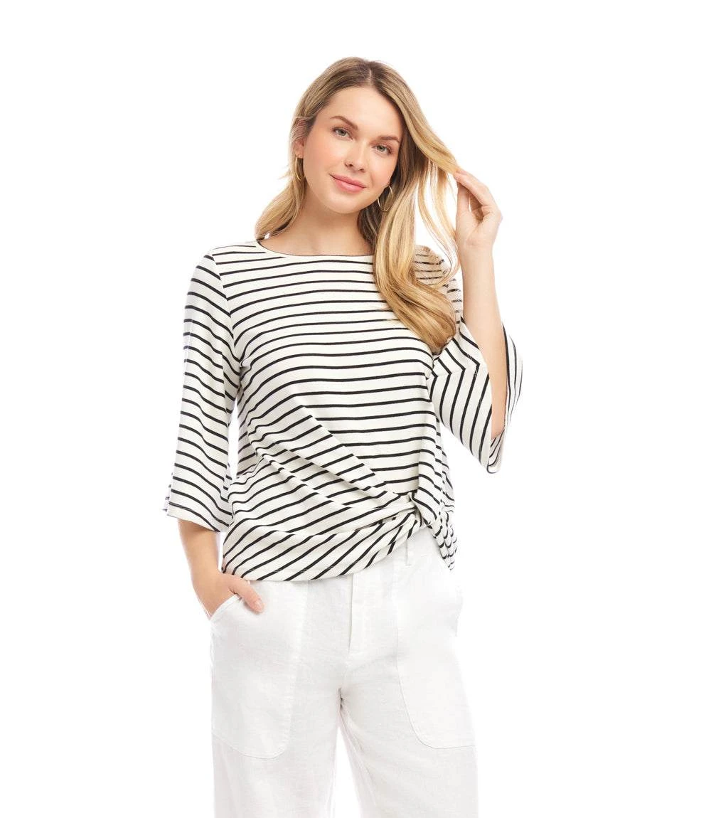 Stripe Flare Sleeve Pick-Up Top 2 Stripe Flare Sleeve Pick-Up Top - Image 2