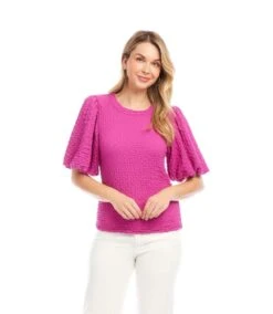 Puff Sleeve Textured Top