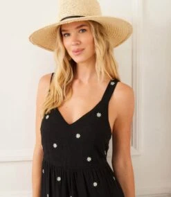 Sleeveless Embroidered Tiered Midi Dress -Karen Kane Store 2L25200 BLK KK 2025 Summer 00 9