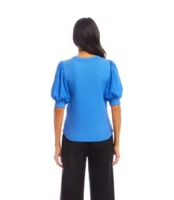 Puff Sleeve Contrast Shirttail Top -Karen Kane Store 2L27206 CFB KK 2025 Summer 00 3