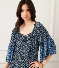 Contrast Ruffle Hem Dress 16 Contrast Ruffle Hem Dress -Karen Kane Store 2L28101 PRT karenkane 2025 Summer 00 2