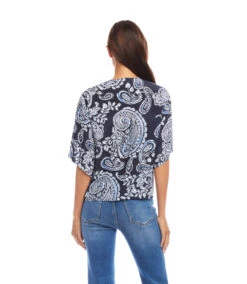 Flutter Sleeve Tie Front Top 10 Flutter Sleeve Tie Front Top -Karen Kane Store 2L28801 PAI karenkane 2025 Summer 00 5