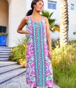 Side-Slit Tank Dress -Karen Kane Store 2L29400 PRT KK 2025 Summer 00 2