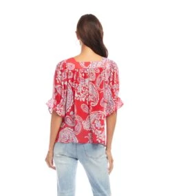 Ruffle Sleeve Square Neck Top -Karen Kane Store 2L30401 PAI karenkane 2025 Summer 00 4