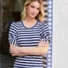 Stripe Twist-Sleeve Top