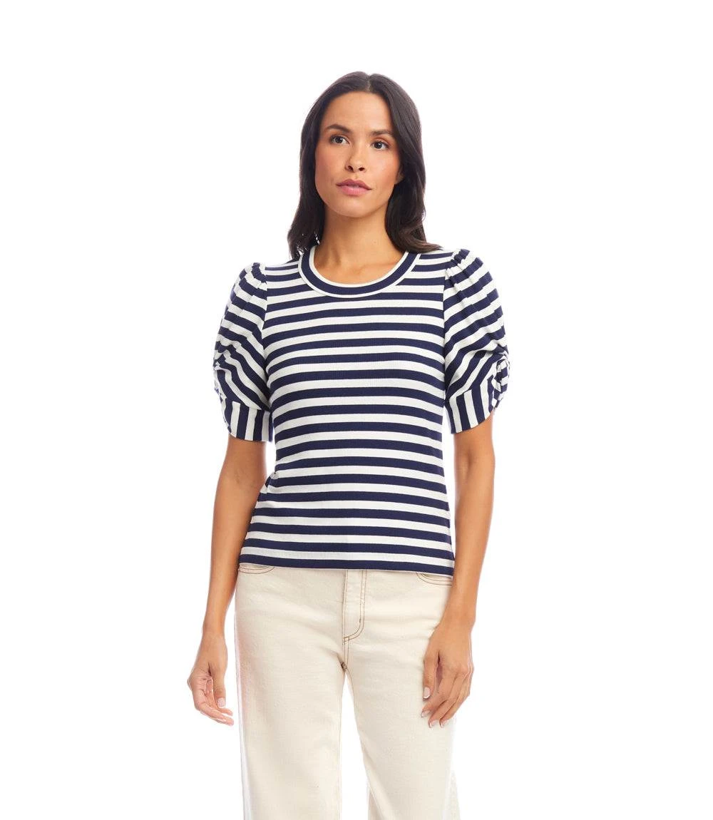 Stripe Twist-Sleeve Top 2 Stripe Twist-Sleeve Top - Image 2