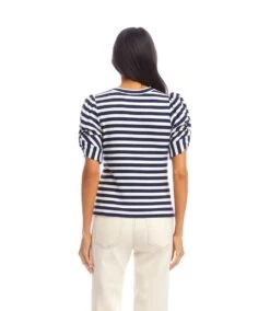 Stripe Twist-Sleeve Top 10 Stripe Twist-Sleeve Top -Karen Kane Store 2L30601 STP KK 2025 Summer 00 6