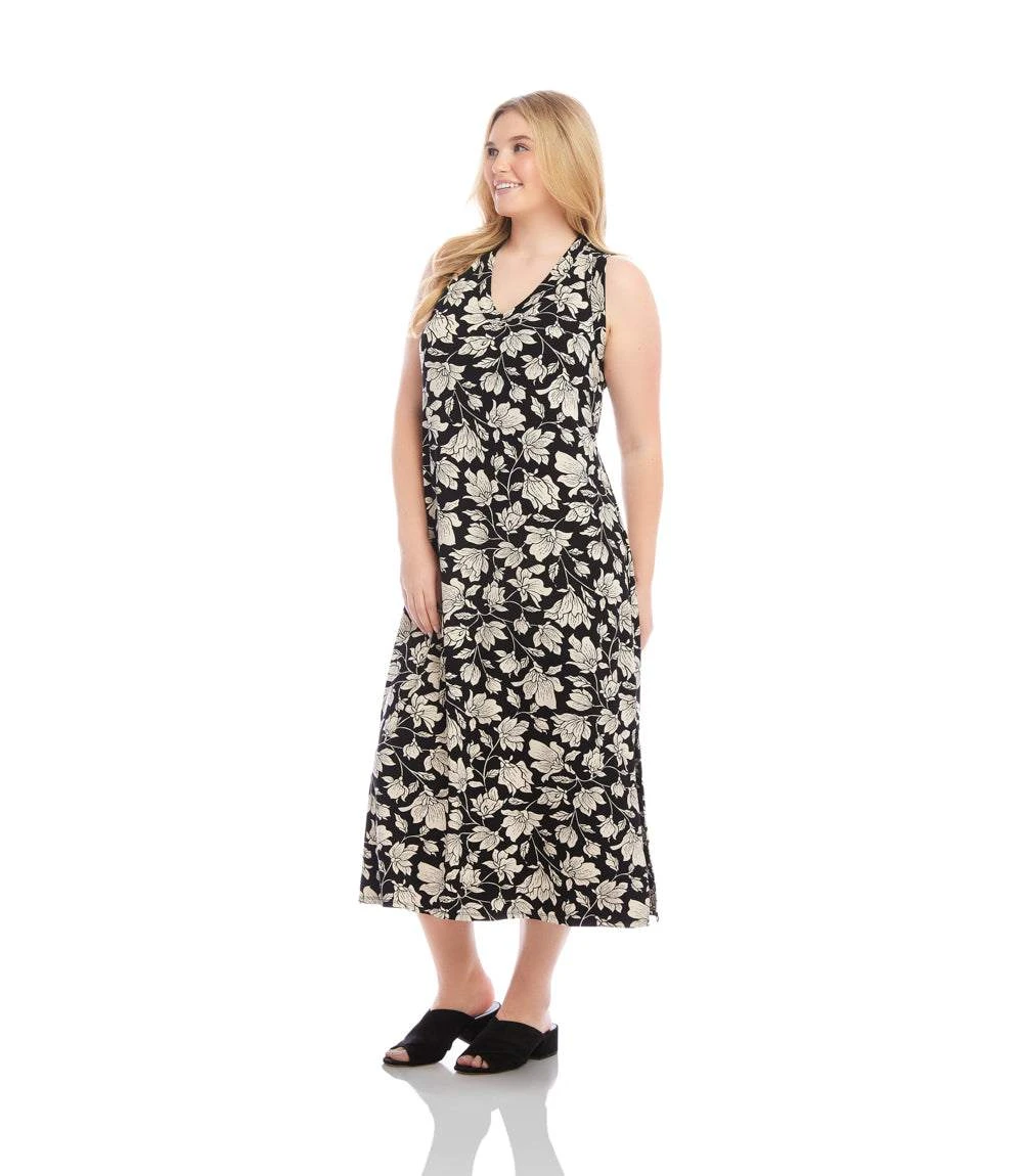 Plus Size Sleeveless V-Neck Midi Dress 2 Plus Size Sleeveless V-Neck Midi Dress - Image 2