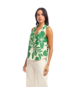 Sleeveless Ruffle Trim Top -Karen Kane Store 2L32012 PRT KK 2025 Summer 00 3