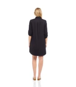 Roll Tab Embroidered Shirtdress -Karen Kane Store 2L70114 BLC KK 2025 Summer 00 3