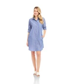 Roll Tab Stripe Shirtdress -Karen Kane Store 2L70115 STP karenkane 2025 Summer 00 3